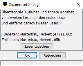 Zusammenf�hrung von zwei Lesern zu einem